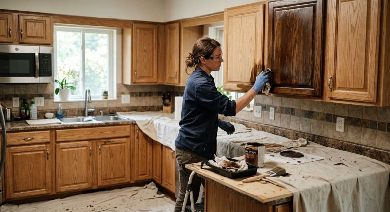 Wood Cabinet Staining in Bloomington, IN